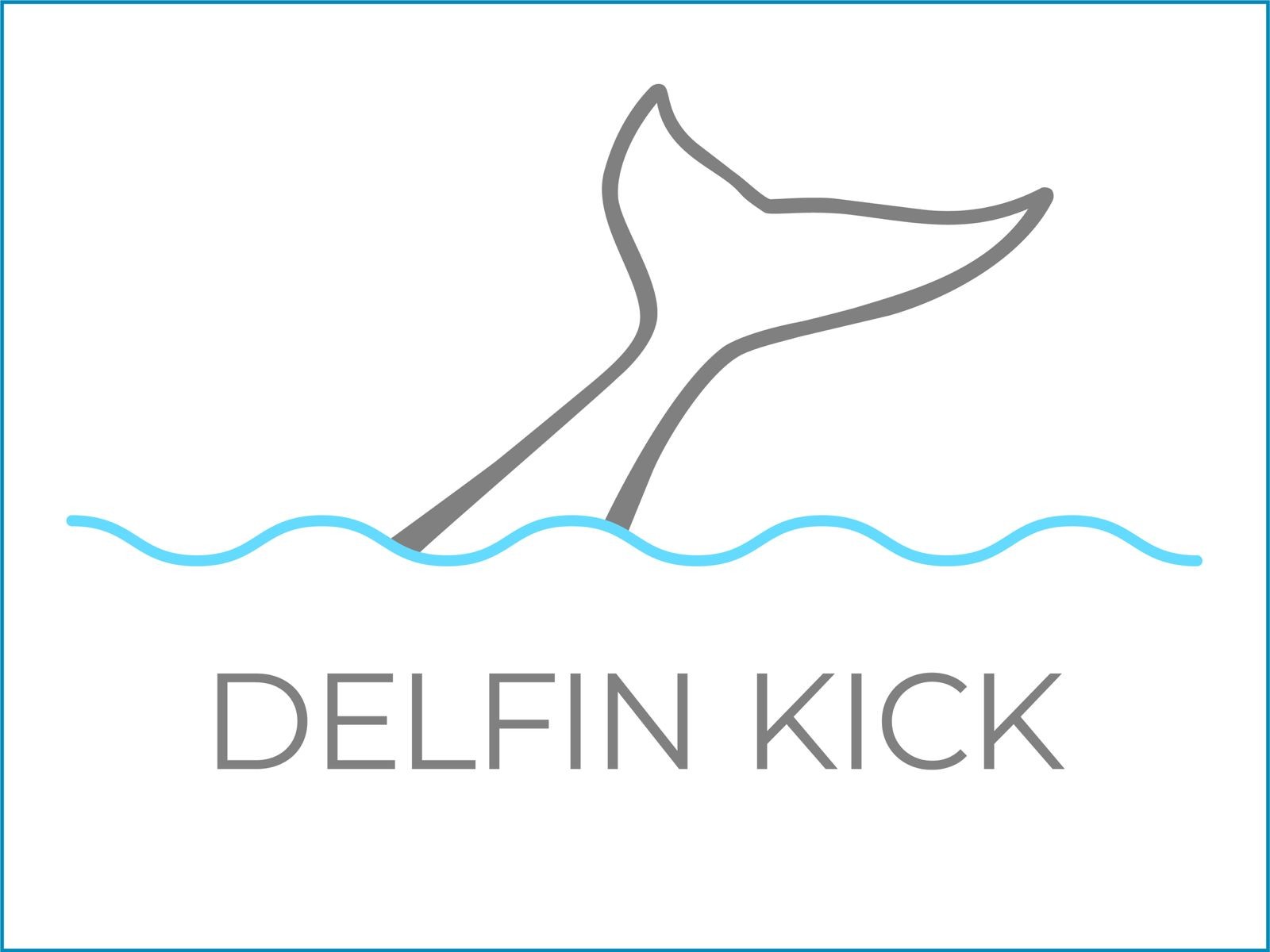 Delfin-Kick_neu Logo mit Delfinschwanz im Wasser