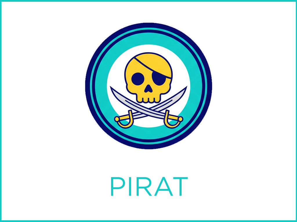 pirat-schwimmabzeichen Piratenabzeichen mit Totenkopf und Säbeln